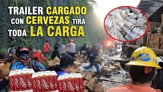 Tráiler CARGADO con CERVEZAS Tira TODA La CARGA !!!!!