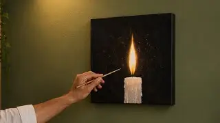 Glowing Candle Acrylic Painting | Easy Step by Step🕯️🕯️🕯️🌟☝️