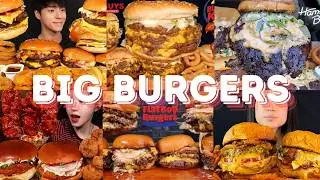 BURGER MUKBANG *ASMR* COMPILATION | BITES & SWALLOWS | EATING SOUNDS