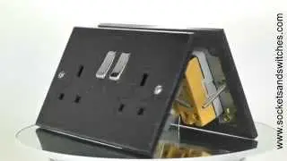 Black Granite Polished Chrome Sockets and Switches