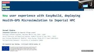 User experience with EasyBuild deploying Health-GPS Microsimulation to Imperial HPC