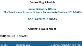 TNPSC |JUNIOR SCIENTIFIC OFFICER | PHASE 2 COUNSELING |2021 | TNPSC UPDATE 2021 |TNPSC LATEST UPDATE