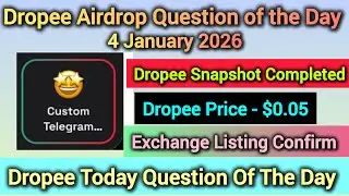 Dropee 4 January 2026 Today Question Of The Day, Dropee Today Combo, Dropee Daily Combo, Dropee news