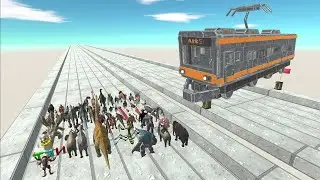 Last Survivor. Touched out, Flat straight course. Train chased! | Animal Revolt Battle Simulator