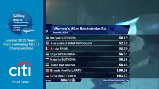 Women's 50m Backstroke S4 Final | London 2019