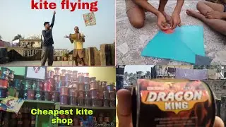 Desi boys flying kites on rooftop || kite flying || How to cut other kite | Unboxing Monokite manjha