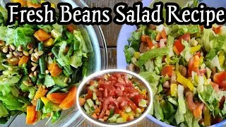 Fresh Mediterranean beans Salsa Salad Recipe,Refreshing Healthy Salad with Lemon Honey dressing.