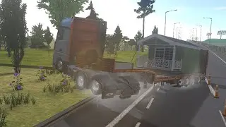 MUATAN RUMAH TRUCK SAMPAI NYANGKUT DI PEMBATAS JALAN 😞 | POV DRIVE TRUCK | TRUCK SIMULATOR ULTIMATE