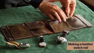 Making a handmade leather watch case /DIY/ ASMR #handmade #leathercraft