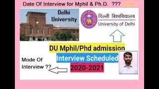 Delhi University M PHIL & PH.D. Interview Date #DU Mode Of Interview //PH.D. & M Phil Seats