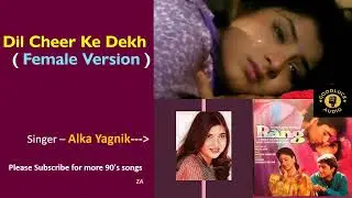 Dil Cheer Ke Dekh - Female Version | Alka Yagnik | Bollywood 90's Songs | Sad Song | HD Audio | Rang
