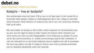 Kostpris &ndash; hva er kostpris? - Debet Regnskap Ordbok