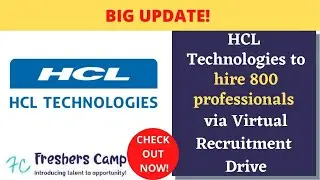 HCL Technologies to Hire 800 Professionals via Virtual Recruitment Drive on August 29-30 | Apply Now