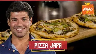 Mini pizza de cogumelos com cebola flambada no saquê | Felipe Bronze | Perto do Fogo
