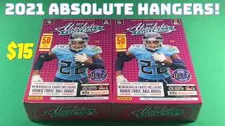2021 Panini Absolute Football Hanger Box Opening Review * $15 * Retail Sports Cards! Blue Parallels