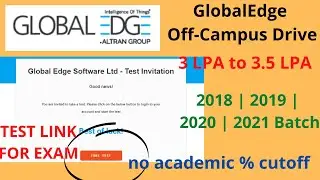 Test Link For GlobalEdge Off-Campus || Apply Fast || 2018/2019/2020/2021 || By Tech Lecture