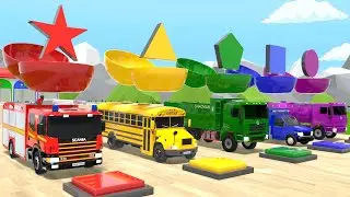 Bingo + wheels on the bus song | Learning colors and shapes | Baby Kids Songs