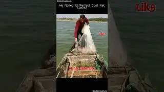 He Nailed It! Perfect Cast Net Catch! 🎣👏 #CastNet #FishingSkills