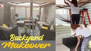 DIY Backyard Makeover| New Outdoor Furniture & Canopy tent
