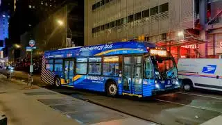 2021 Nova Bus LFS HEV 9665 on the M104 in Midtown Manhattan