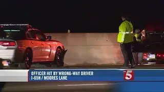 Police Officer Stops Wrong Way Driver With Patrol Car