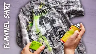 Custom Painting Flannel Plaid Shirt-Jacket (is it hard to paint on flannel fabric?)