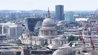 St Paul's Cathedral, London Stock Drone Aerial Footage Establishing Shots WIDE ANGLE & ZOOM