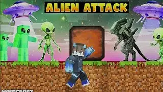 I created a BUNKER to survive ALIEN ATTACK👽 in minecraft 💀