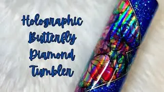 Holographic Butterfly Diamond Tumbler