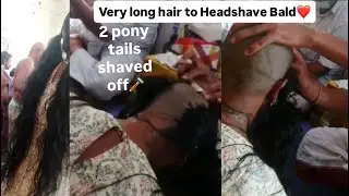 White Dress Women Long Hair Shaved off |Headshave | long hair shave for women indian temple Tirupati