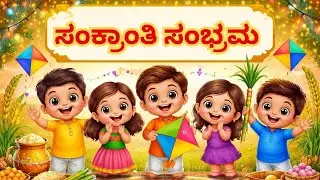 🎉 ಸಂಕ್ರಾಂತಿ ಬಂತು | Makar Sankranti Song for Kids | Kannada Festival Rhymes 🌾🪁