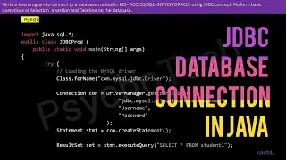 Java program to connect to database created in MS–ACCESS / SQL–SERVER / ORACLE using JDBC concept