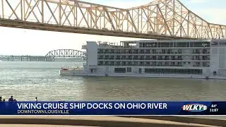Viking Mississippi cruise ship docks on Ohio River in Louisville
