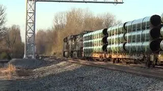 NS 055 Unit Pipe train by CP Lee 12-24-23 ES44AC AC44 head - AC44 Rear pusher