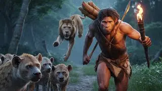 Life Million Years Ago | The Primitive Hunter&rsquo;s Escape from the Lion King and Hyenas