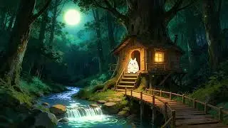 Deepest Sleep Music 🌙 Magical Purple Sunset & Cozy Treehouse [Insomnia Relief]
