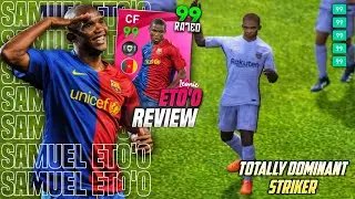 Iconic Eto'o 99 Rated Review |⚡ Totally Dominant Striker⚡| Eto'o Iconic Review Pes2021 Mobile