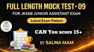 JKSSB JUNIOR ASSISTANT || FULL LENGTH MOCK TEST 9 || ENGLISH QUESTION || CAN YOU SCORE 15+.