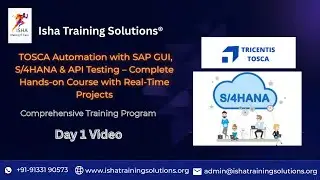 TOSCA SAP Automation Day 1 video on 1st Feb 2026.call/WhatsApp us on+91 91331 90573 to enroll.