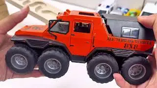 Marble Run ☆ Colorful Marbles and Toy Vehicles - Relaxing Video