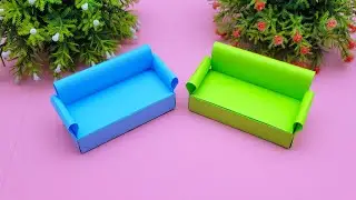 DIY School Project Ideas | Handmade Easy Paper Sofa Making Tutorial | Origami Toy Furniture