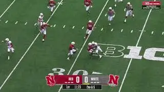 Jeremiah Charles tackle 1 -- Nebraska spring game 2024