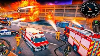 🔥 Fire Truck City Rescue Simulator | US Emergency 911 Ambulance Driving 3D #1 - Android Gameplay 🚒🚑 