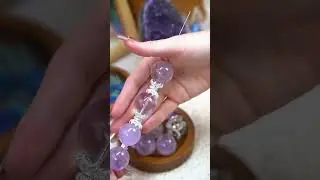Lavender Amethyst Dreams 💜 Soft Purple Crystal Bracelet#asmr #crystals #handmade #beads #diy