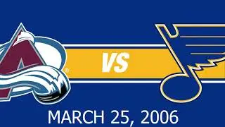Blues Highlights: Avalanche at Blues: March 25, 2006