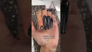 Applying some Black Gel Polish & Reflective Glitter 🖤 #onthisday #nails #nailart #nailtutorial