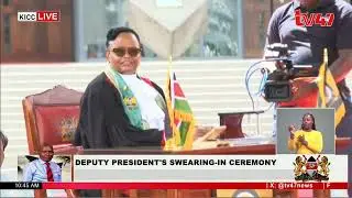Chief Justice Martha Koome takes her position in the arena of Kindiki's swearing-in ceremony