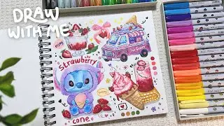 Unboxing Arrtx acrylic markers + painting Stitch illustration/ draw with me