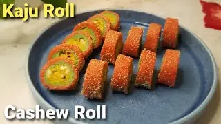 Kaju Cassata / Kaju roll / Kaju cassata recipe / Kaju Katli / Kaju barfi / Kaju sweet / cashew sweet