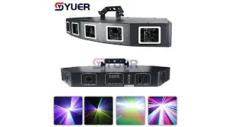 YUER&trade;️ Fan Shaped 6 head Full Color Scanning Laser Light